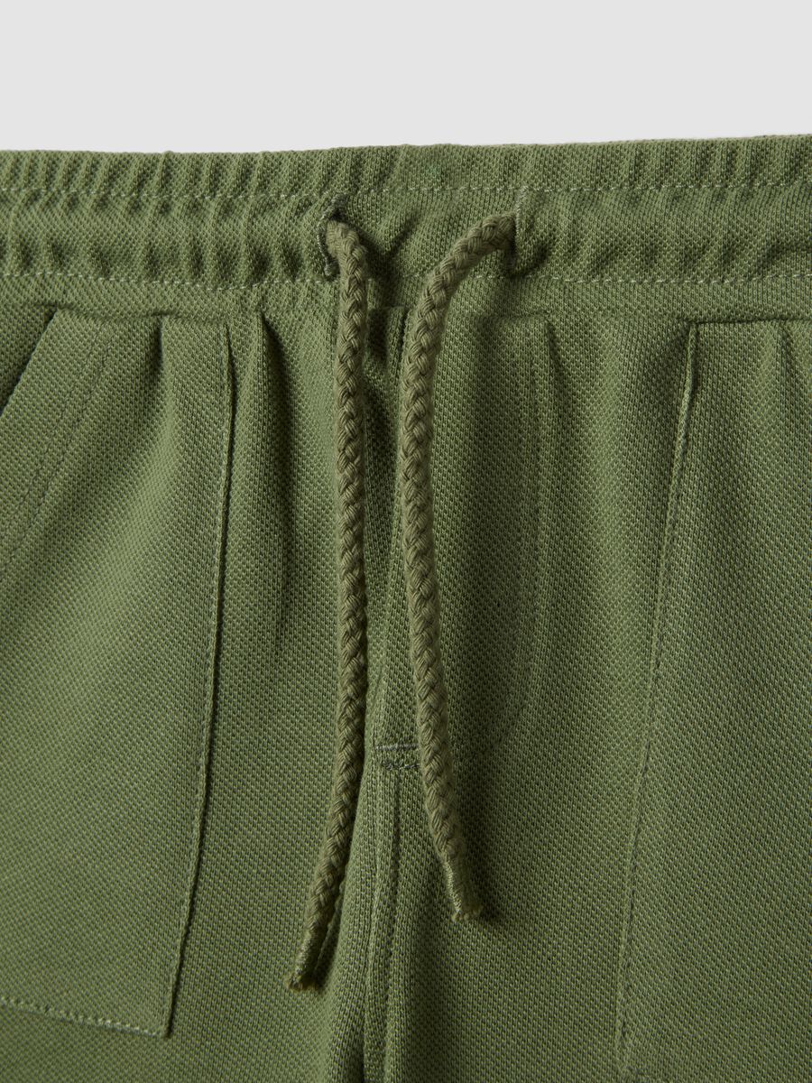 Shorts in puro cotone organico verdi da bimbo regular fit_2