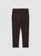 Brown slim-fit formal trousers in 4-way stretch fabric_2