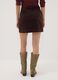 Short brown ribbed stretch cotton skirt_2