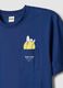 Blue pure cotton T-shirt with chest pocket_5
