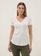 White maternity t-shirt with V-neck in stretchy cotton and modal_1