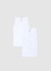 Twin pack of white girls' vests in pure cotton regular fit_0