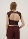 Brown stretch sleeveless top, regular fit_2