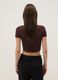 Brown ribbed fitted stretch-cotton T-shirt_3