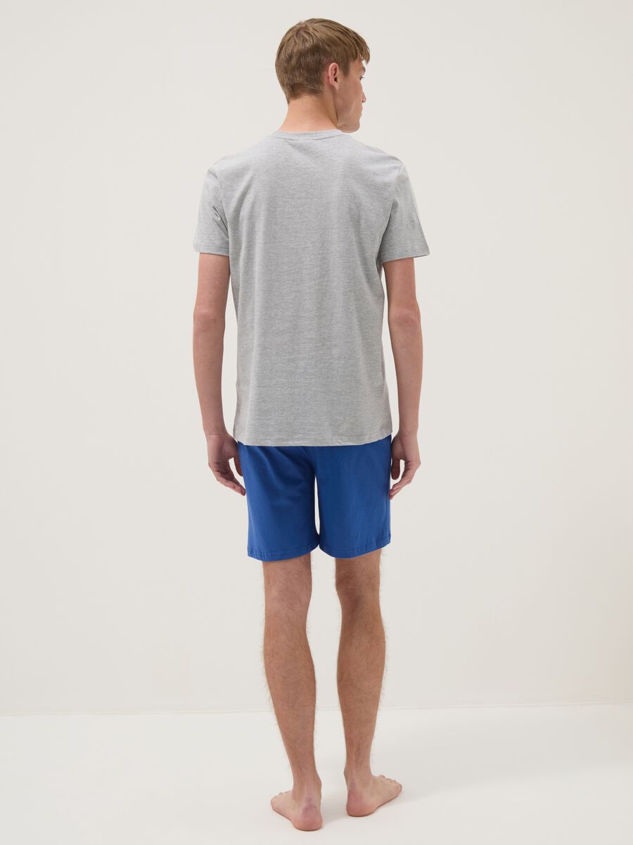 Men's grey short cotton pyjama set with Peanuts print, regular fit_2