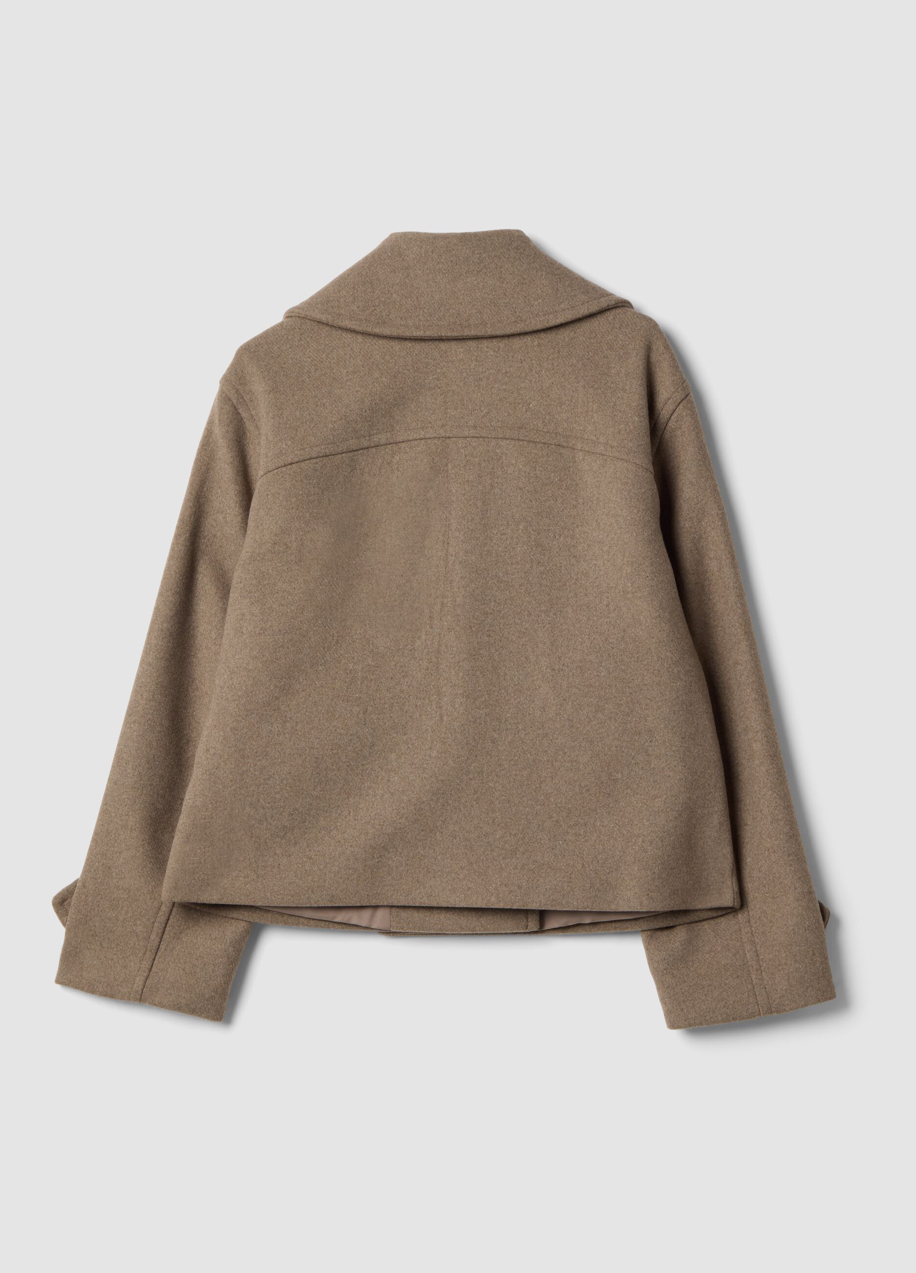 Brown wool and viscose blend coat