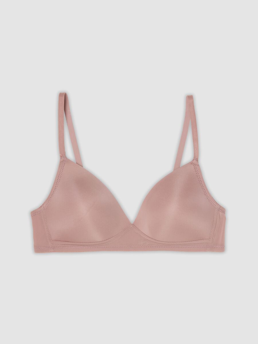 Pink padded bra in stretch fabric_4