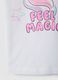 Girls' Regular Fit White Cotton T-shirt with Print_3