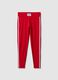 Slim Fit Red Stretch Cotton Leggings with Everlast Logo_4