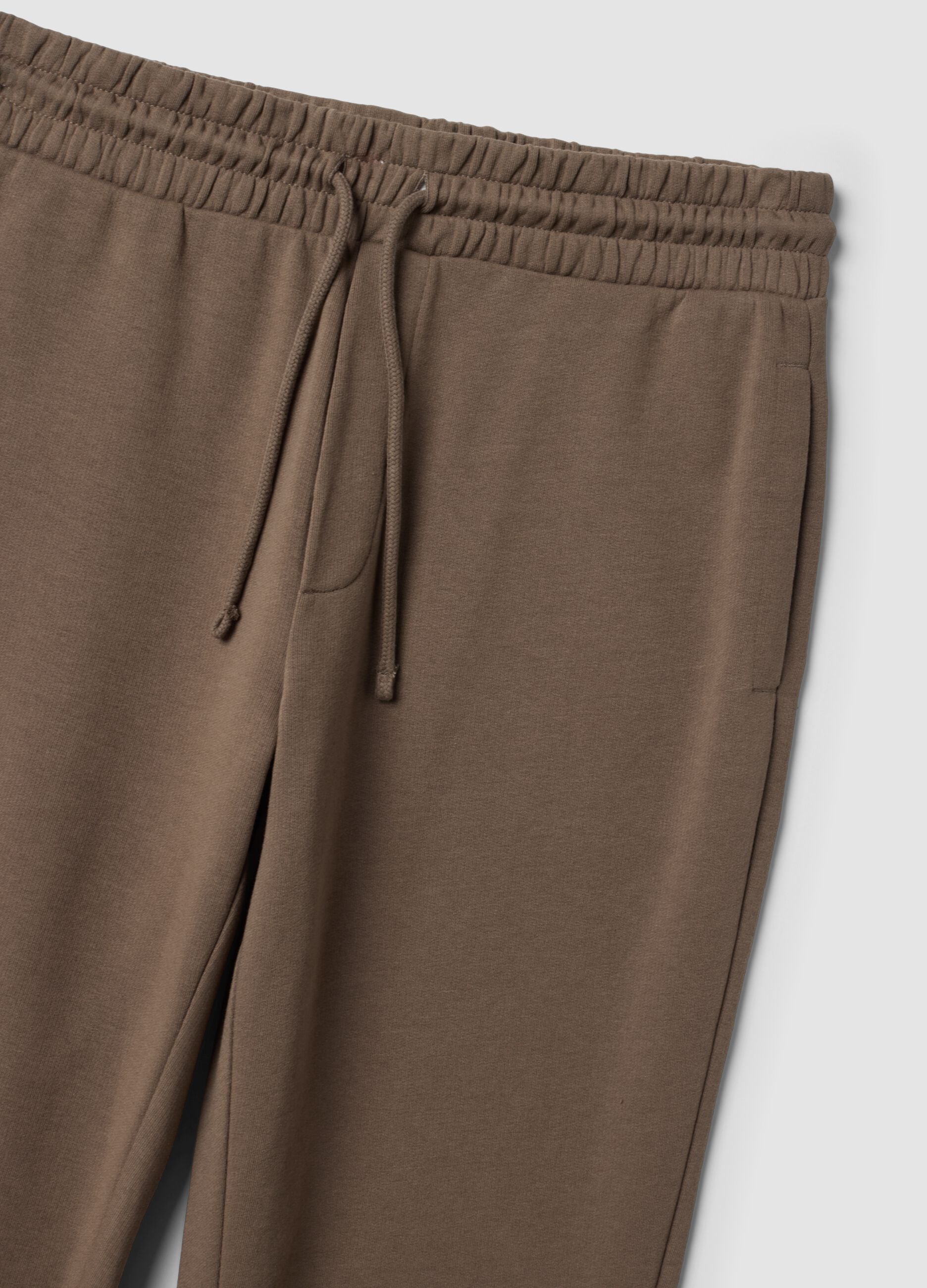 Brown cotton-blend joggers, regular fit