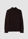 Brown pure wool jumper with high neck, oversized fit_2