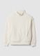 White cotton-blend fleece sweatshirt, regular fit_0