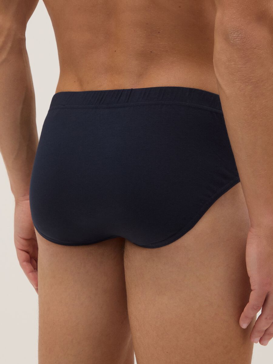 Blue stretch cotton briefs with a snug fit_2