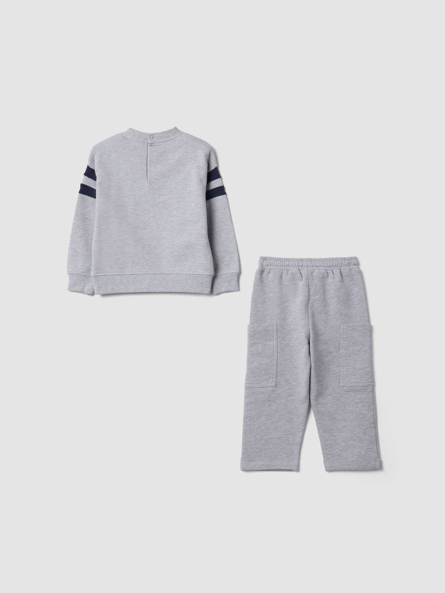 Grey cotton-blend jogging set with Mickey Mouse print_1
