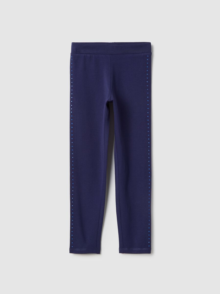 Skinny purple cotton leggings for girls_0