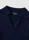 Blue viscose-blend polo-collar jumper, regular fit_6