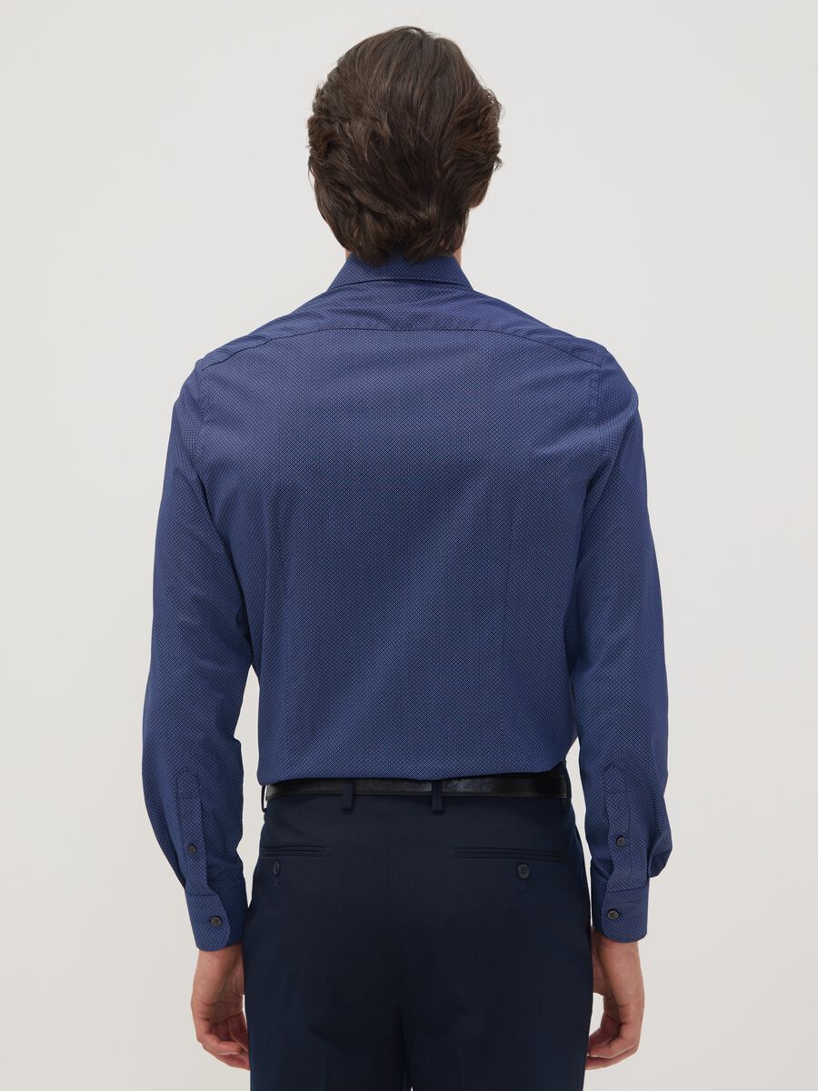 Blue slim-fit stretch cotton poplin shirt_3