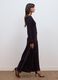 Long brown slim-fit dress with shawl collar_2