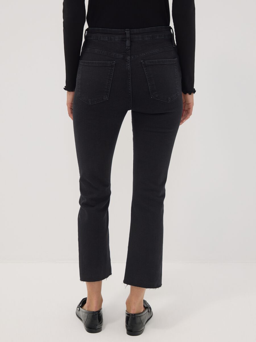 Black stretch-cotton denim flare-fit jeans_3