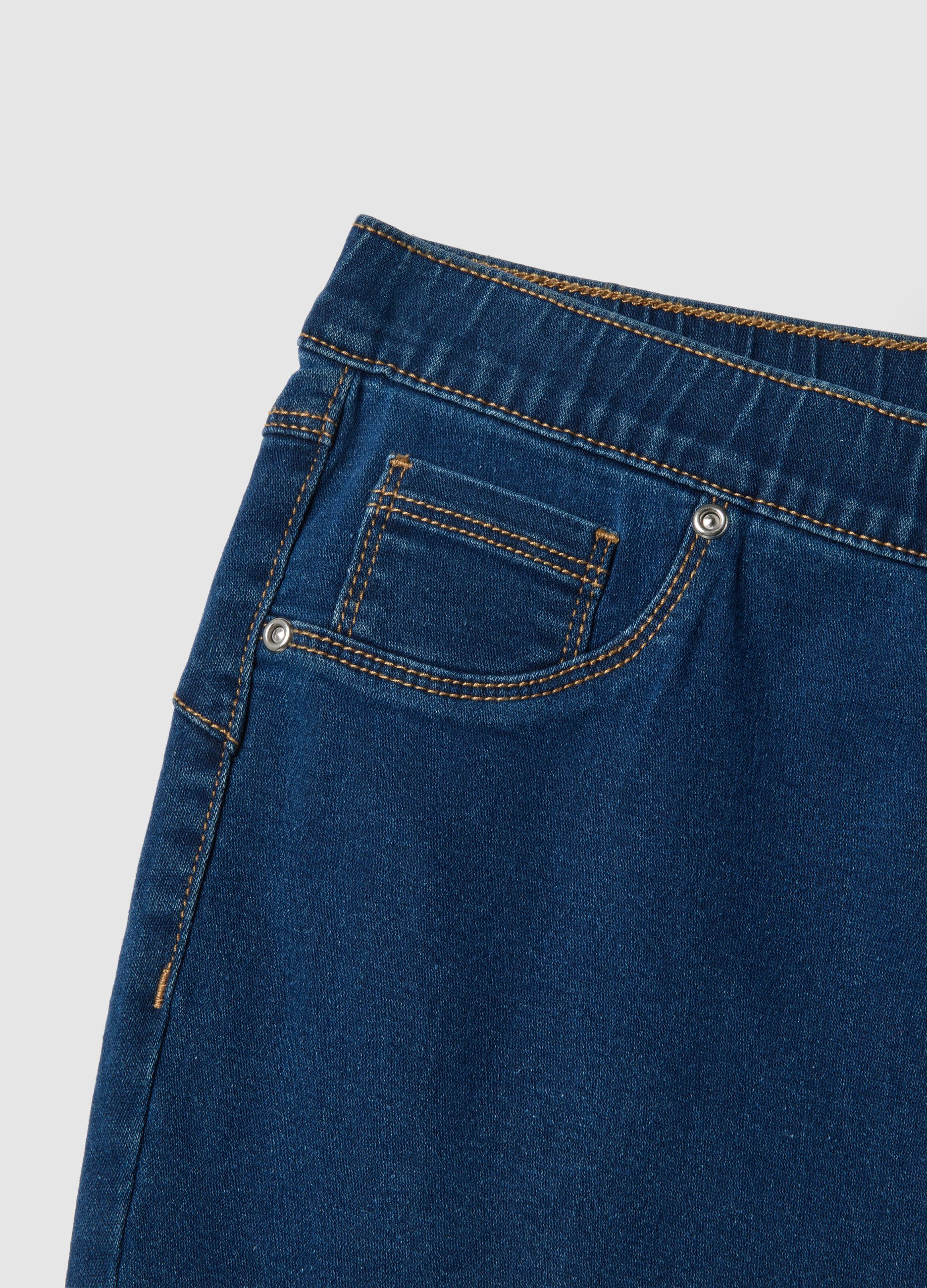 Skinny Fit Stretch Cotton Blue Trousers
