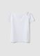 Girls' Slim Fit White Cotton Blend T-shirt_4