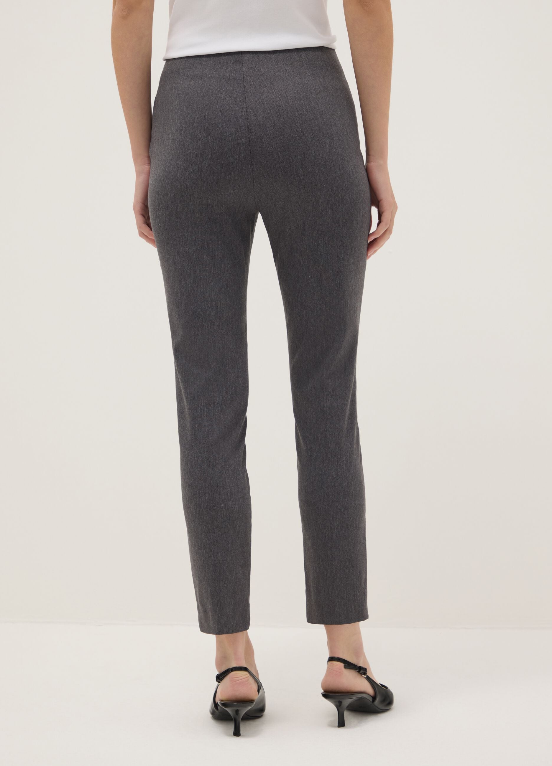 Grey Slim Fit Treggings Trousers