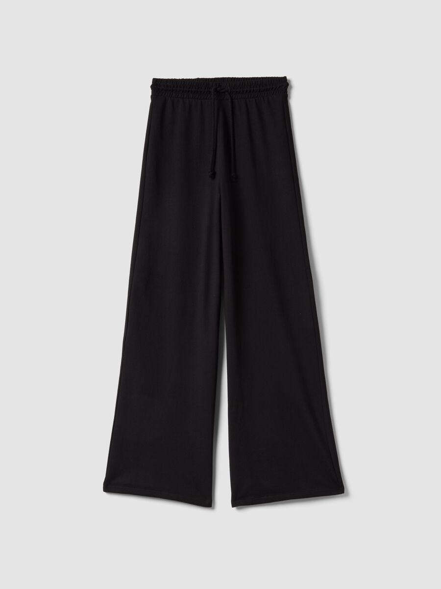 Black Pure Cotton Baggy Jogger Trousers_4