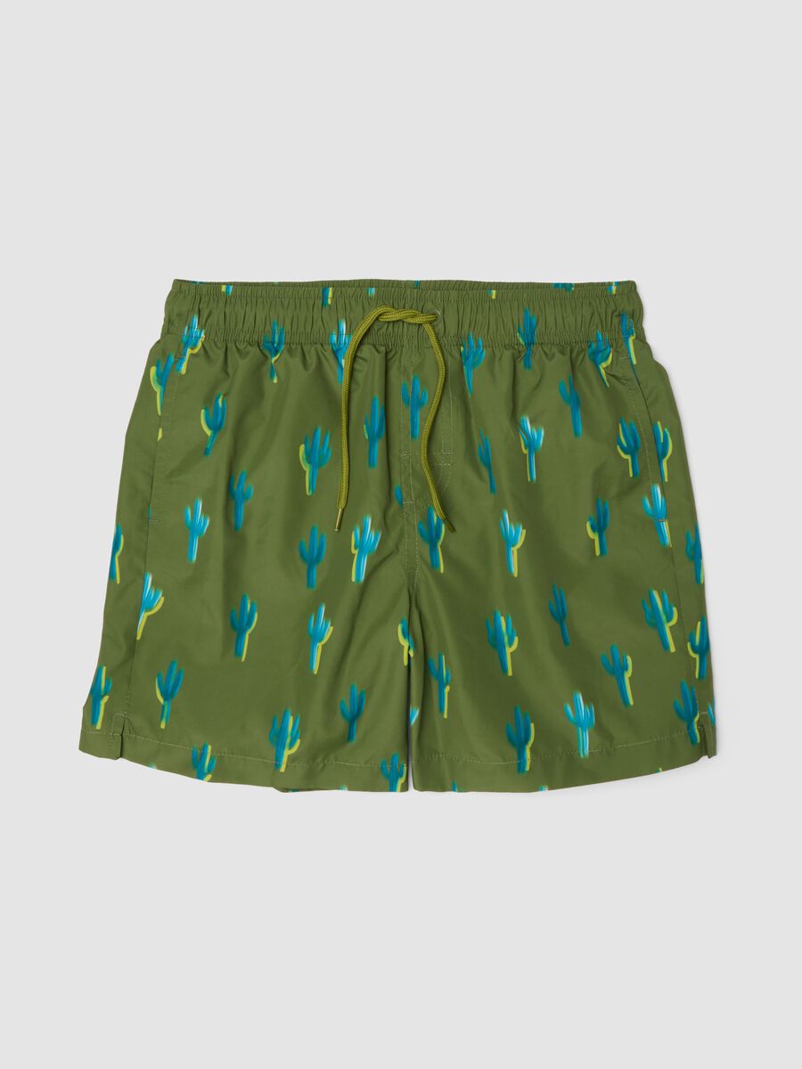 Boxer mare verde con stampa cactus_0