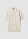 White pure cotton polo with chest pocket, regular fit_4