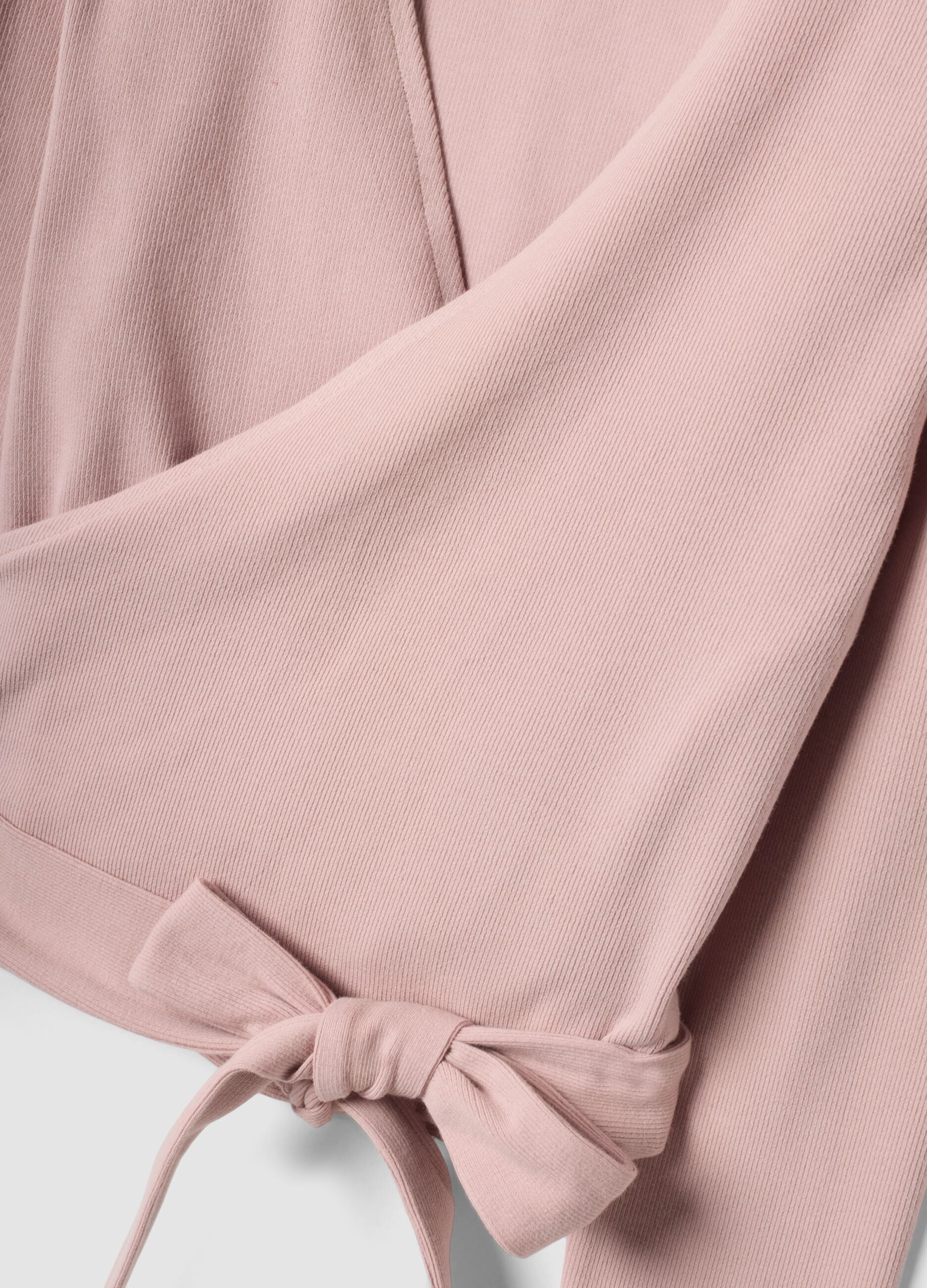 Pink ribbed stretch-cotton wrap top ALTAVIA STUDIO