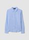 Blue striped pure viscose shirt, regular fit_4