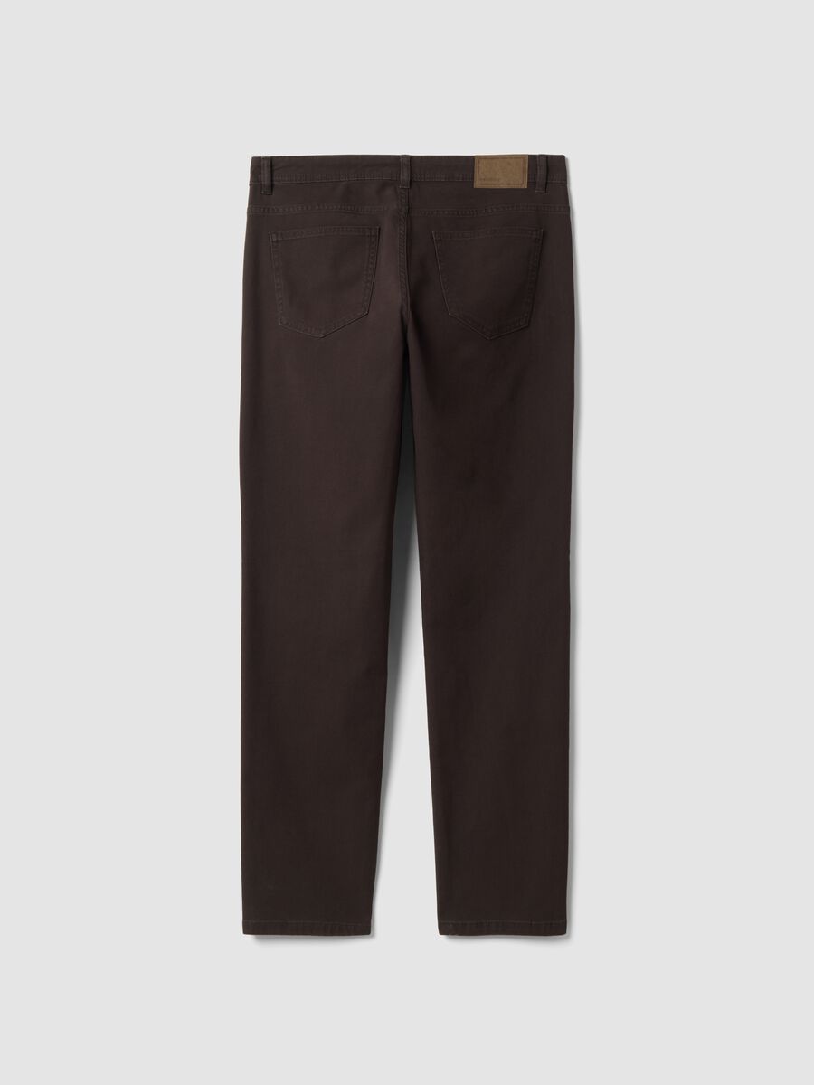 Pantaloni marroni in cotone elasticizzato slim fit_2