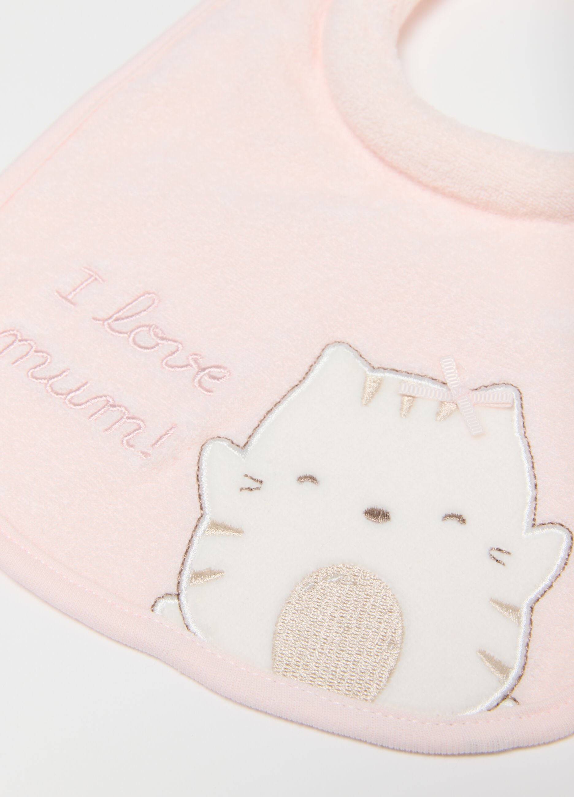 Pack of two pink pure cotton bibs regular fit for babies