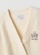 Cardigan beige in misto cotone con scollo profondo a V fitted_5