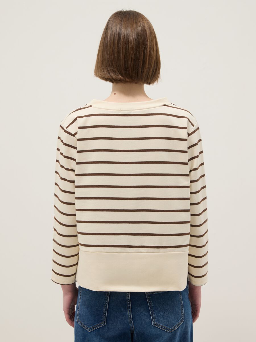 Multicolour striped stretch cotton blend sweater regular fit_2