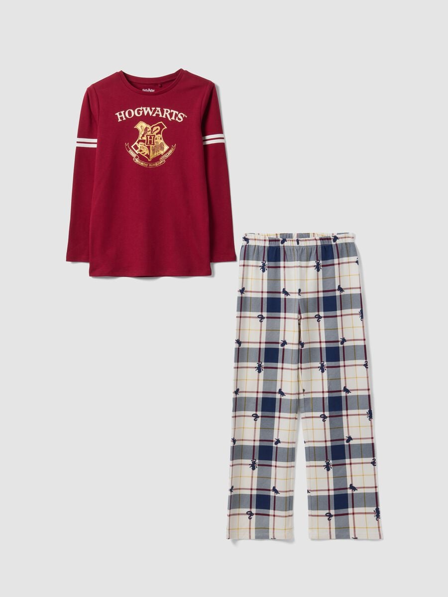 Red Harry Potter-themed pyjamas in pure organic cotton for girls_0