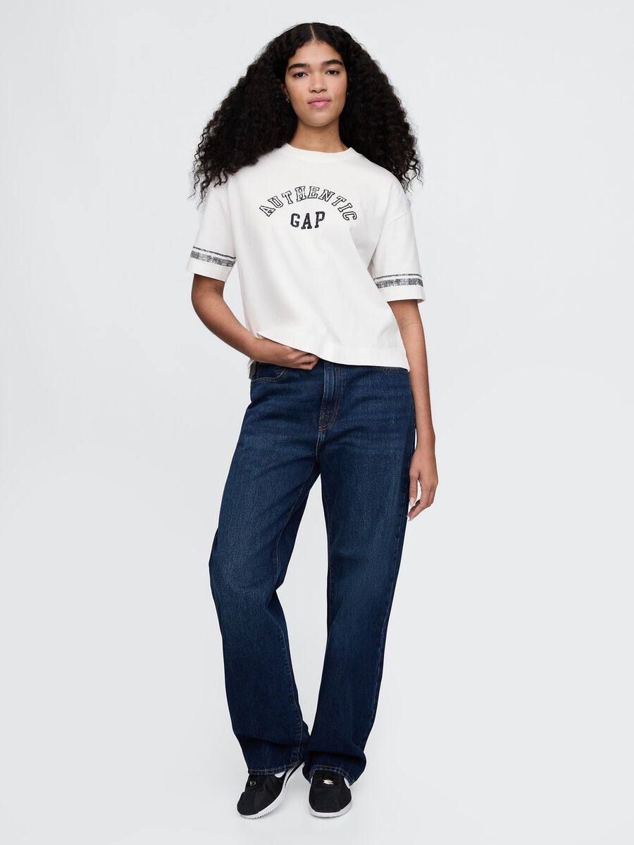 T-shirt a maniche corte in cotone con logo GAP_1