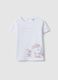 White pure cotton T-shirt for girls regular fit with unicorn_0