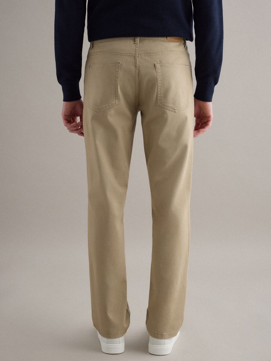 Black Regular Fit Stretch Twill Trousers_4