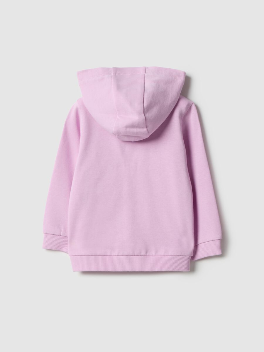 Felpa viola con cappuccio da bimba in puro cotone regular fit_1