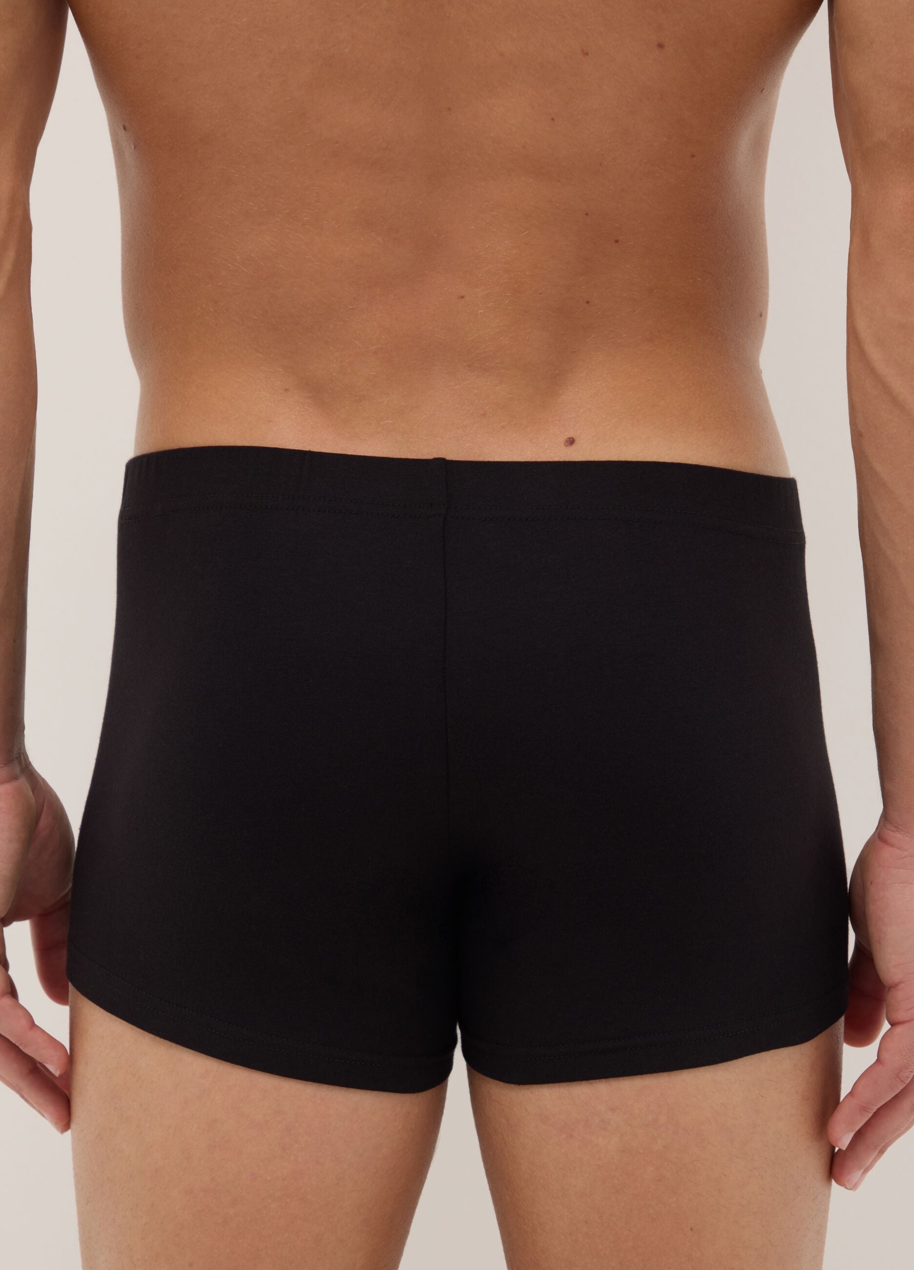Multipack of black stretch cotton boxers with regular fit