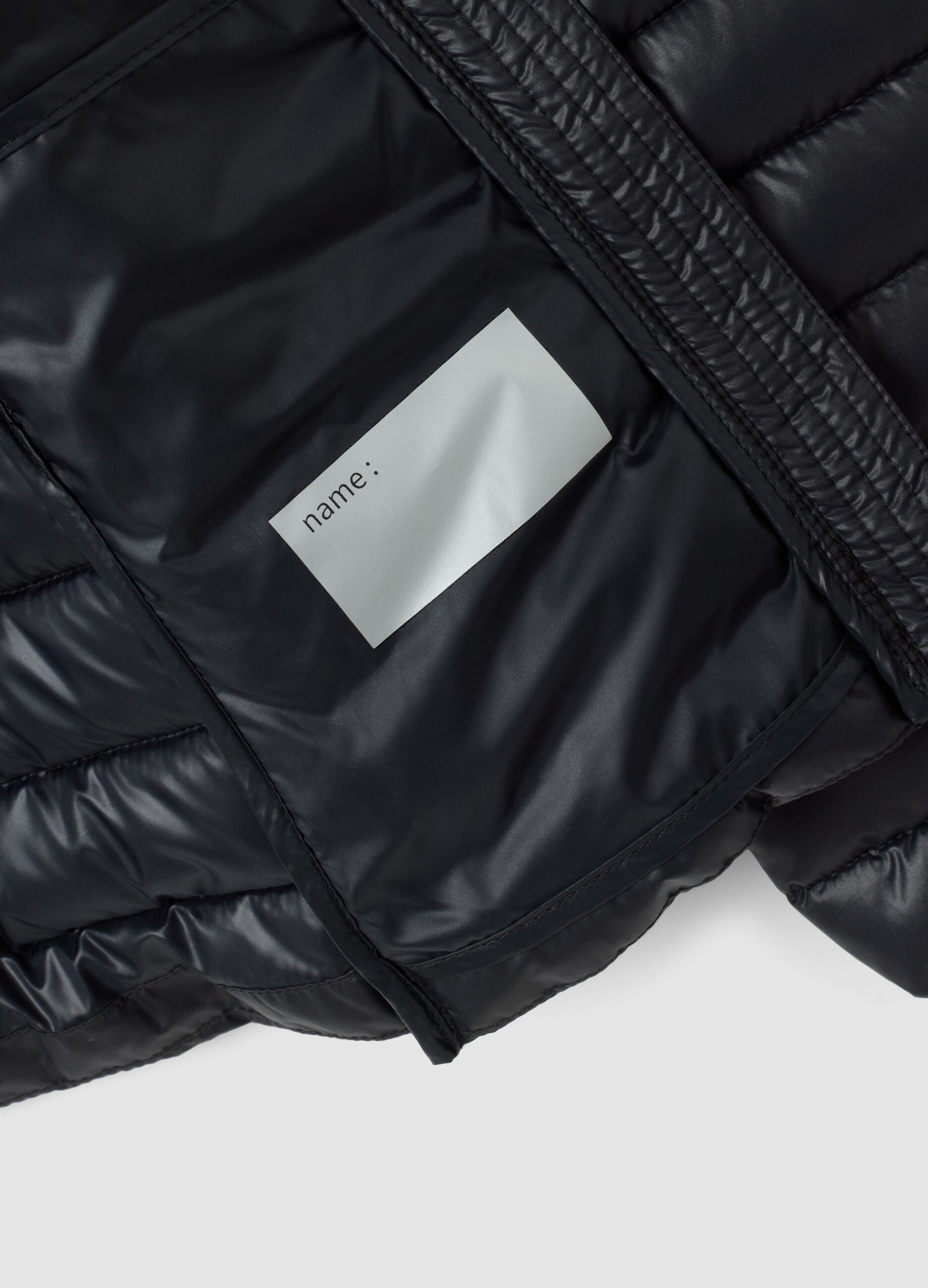 Girls&rsquo; Black Ultralight Padded Jacket with Hood and Zip