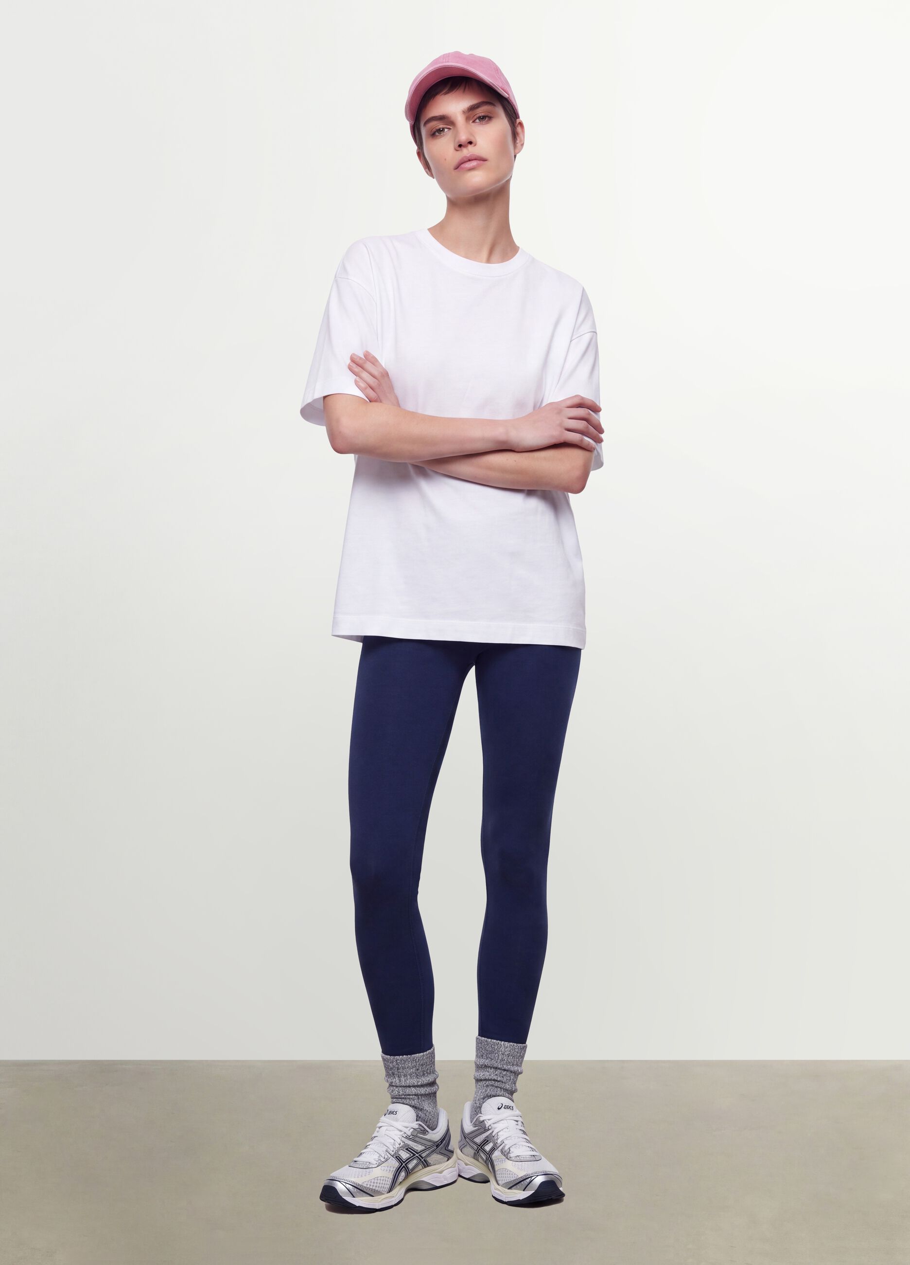 Blue slim-fit stretch cotton leggings