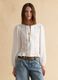 White pure viscose shirt regular fit with lace details_2