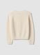 Cardigan beige in misto cotone con scollo profondo a V fitted_6