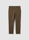 Brown cotton blend slim fit trousers_4