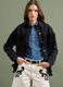 Black pure cotton denim jacket with fringes_0