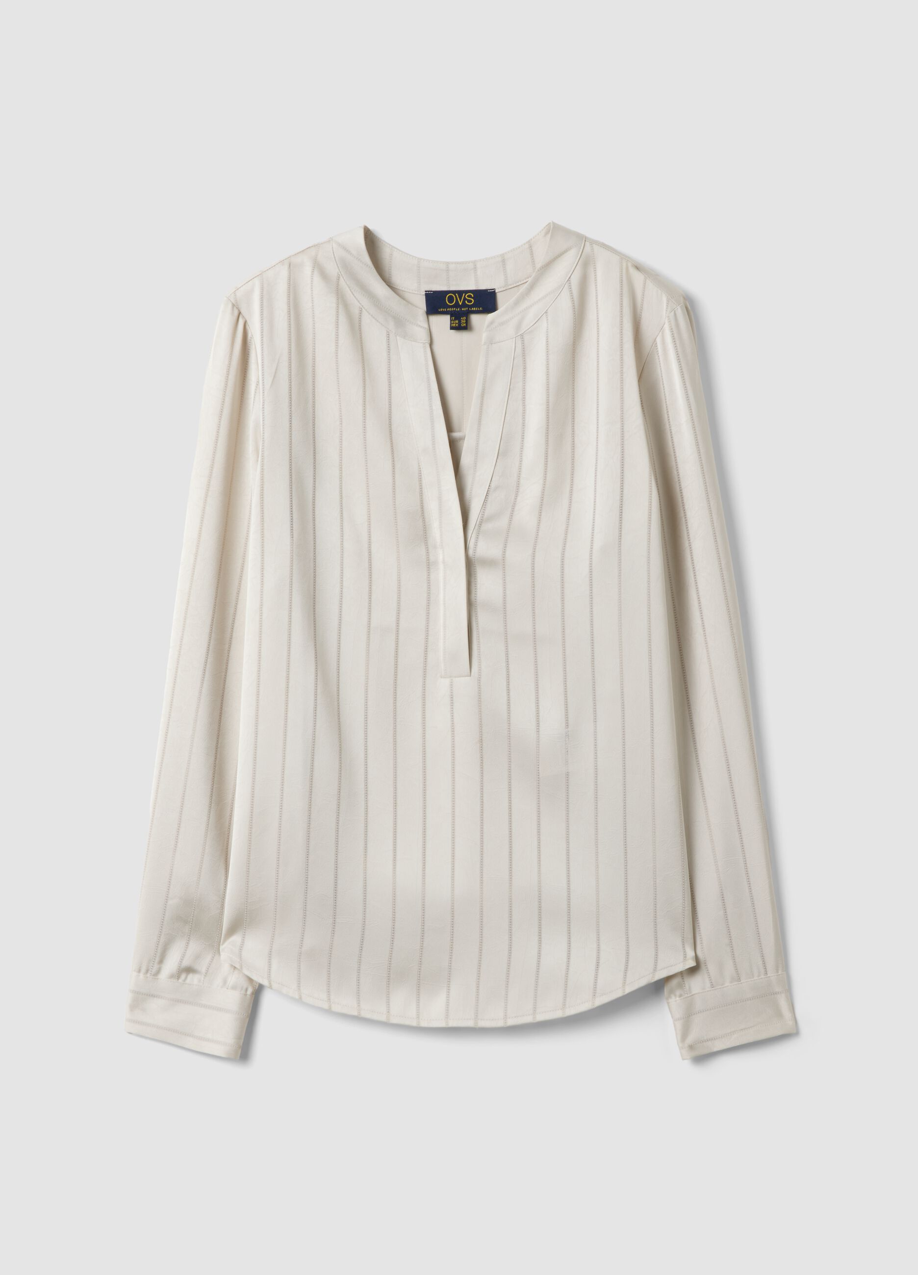 White striped stretch-fabric shirt