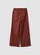 Red wide-leg cotton chino trousers with contrast side stripes_6