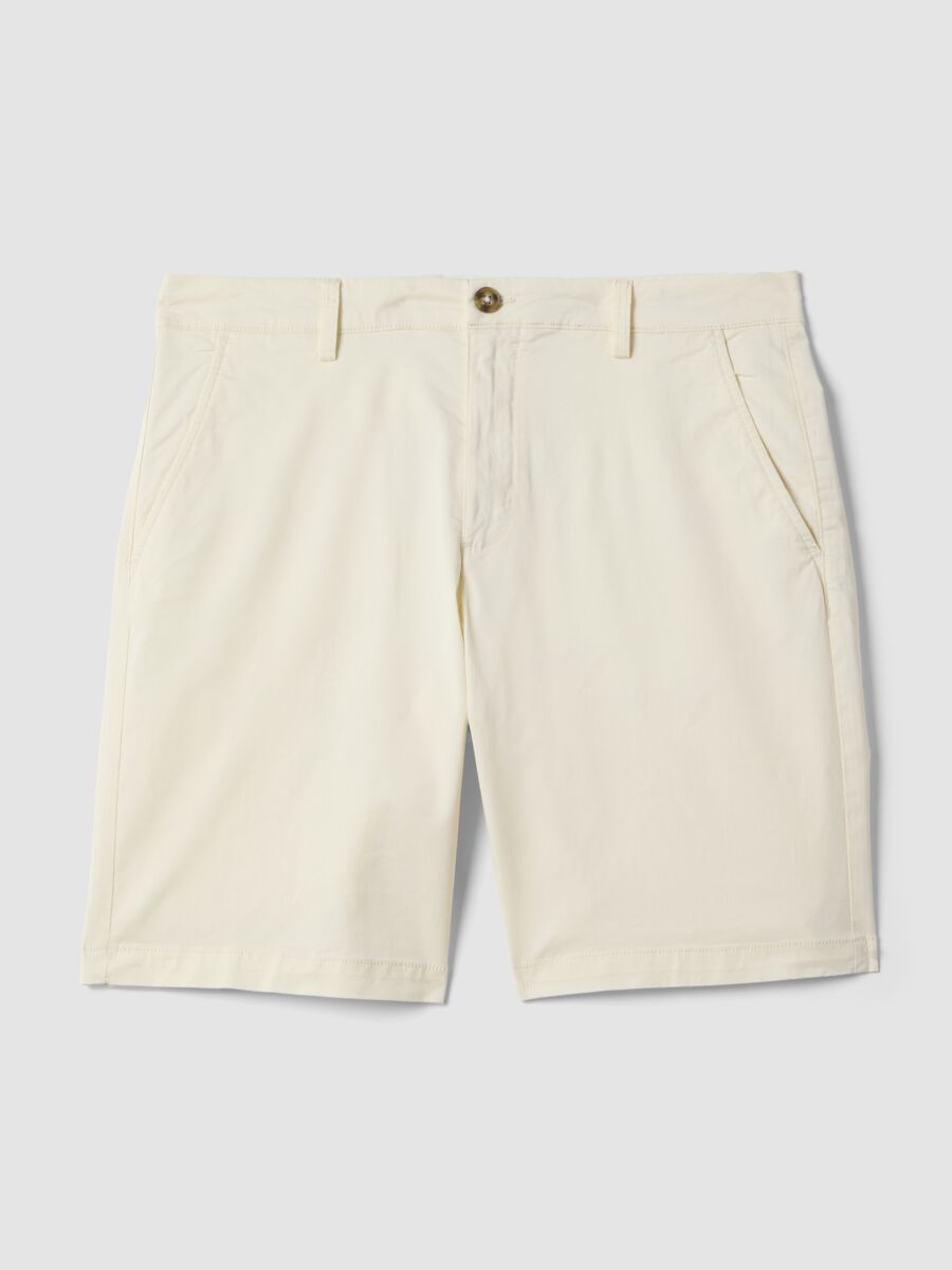 Shorts chino in cotone elasticizzato bianco regular fit_4